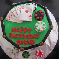 Poker Birthday First time using chocolate ganache under fondant - I am never going back to buttercream!!!!! All embellishments are edible, made from...