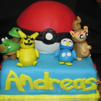 Pokemon Cake Pokemon birthday cake. First time I attempted making figurines/characters out of fondant. Also first time I used gumpaste. I really enjoy...