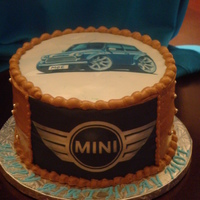 Mini Cooper Cake Yellow Cake with Milk Chocolate Icing.