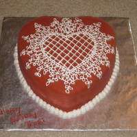 Heart Cake With Sugarveil Lace 