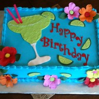 Margartia Theme Birthday Cake Chocolate cake with chocolate filling, Buttercream with fondant accents