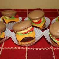 Sliders / Hamburger Cupcakes These were lots of fun, not too hard. Yellow butter cake, chocolate cake, mmf, and buttercream. Sad thing is I sent 27 to school with my...