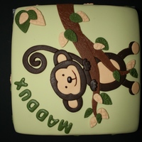 Monkey Themed Baby Shower Cake This cake was designed to coordinate with the nursery decor. So much fun! I found much inspiration and some great ideas here on CC. TFL.