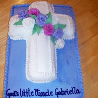 Buttercream Cross With Fondant Roses all buttercream cross and sheet cake with fondant accents. I used the viva paper towel method and it was great! Thanks for looking