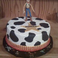 Woody Cake Marble cake with vanilla buttercreme and mmf decorations. Woody doll was a toy that I drilled holes into the bottoms of its feet and...