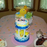 Ducky Baby Shower This was for my cousins baby shower. It was a rubber ducky theme, I got the inspiration from a picture in the Wilton yearbook of cake. The...
