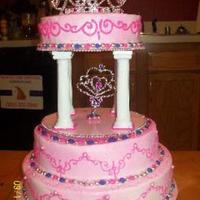 3 Tier Princess Cake This is a birthday cake that I made for my neighbors lil girl. It was her 1st birthday and we all think she is a princess so this is what I...