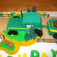 John Deere Tractor Cake This was my son's 3rd birthday cake, he wanted a tractor cake, so this is what I came up with. Everything is made of cake with...
