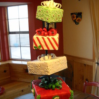 Christmas Packages This is a cake that I made for our Altrusa "Holiday Happenings" luncheon and fundraiser. It was the center piece of our table....