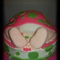 Baby Rump Pink And Lime Fondant decorations.