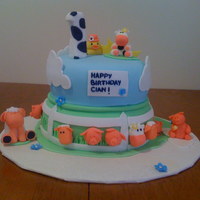 Cian's 1St Birthday! A cake I wanted to make for a friend's little guy who's turning 1 this year! Chocolate and sponge cake in layers covered in...