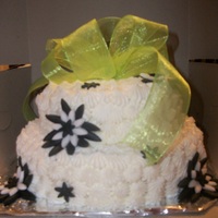 Lime Green And Black And White Flowers 