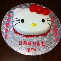 Hello Kitty Fondant Birthday Cake Dark Chocolate topped with buttercream frosting and fondant