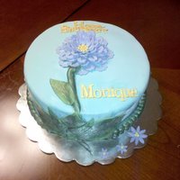 Round Cake With Flower Birthday Cake with flower