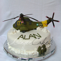Helicopter In The Ice The entire helicopter was made of sugar paste. The cake was a vainilla sponge with ganache and cream