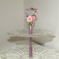 Gumpaste Is Not Just For Cakes! This is an antique two tiered cookie tray that was my mothers. My daughter wanted to use it in her wedding Jan 17th but the handle had...