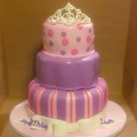 Princess Cake Trpile chocolate and strawberry. All covered in marshmallow fondant. Tiara is royal icing.