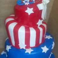 4Th Of July Birthday Cake White Cake covered in mmf. The birthday girl turned 30 on the 4th of July.