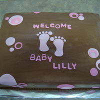 Baby Shower Sheet Cake Chocolate buttercream, MMF accents