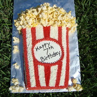 Popcorn Box Used melted marshmallow to mix in with the popcorn to make it stick and taste sweet. I made this cake for a carnival themed birthday party...