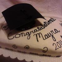 Graduation Cake I made this for a friend's graduation.....she loved it. There is a graduation cap on top but the picture is not really good. TFL