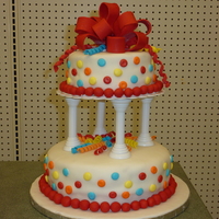 Final Project From Wilton Course 3 I used fondant for most of the cake. The dots were extra large candy dots that I bought at a cake store.