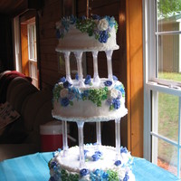 70Th Birthday Cake Just finished 2 of the WIlton cake classes. This is my first tiered cake. I made it for my moms 70th birthday party.