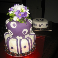 Purple 40Th Birthday Cake This was my first attempt at a 2 tier cake. Made the cakes for a close friend's 40th. It was a mammoth task but I was happy with the...