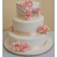 Wedding Cake With Handmade Roses 