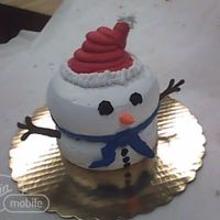 Snowman With Santa Hat 