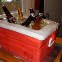 Sugar Beer Bottles Poured sugar bottles and ice... 5 half sheets to make up the cooler. A gift for one of my dearest friends for his 30th