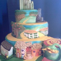 Wizard Of Oz 16 hours of Sculpting :) Hand paining and elements in frosting and fondant for 3d effect.