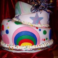 Birthday Cake, With Strawberry Filling rainbow
