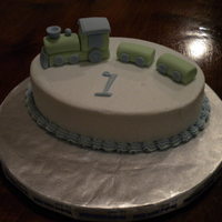 Mccoy's 1St Birthday Cake A big thank you to Louise Winther Dueholm of cakejournal.com for her tutorial on how to make the train topper!