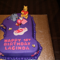 Winnie The Pooh And Tigger Too Marble Cake with BC filling. Covered with MMF. All figures are handmade fondant/gumpaste.