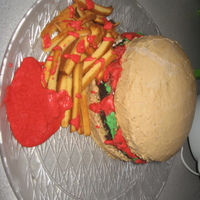 Would You Like A Drink With That? I made a hamburger cake with french fries for my sister-in-law's 19th birthday. She loves mcdonalds food so i thought that this was a...