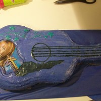 Hannah Montana Guitar This is my 4th cake. I made it for my cousin's 12th birthday. It is 3 layers with chocolate pudding filling. I realize that BC...