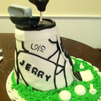 Golf Cake cake shaped like a golf bag