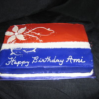 Ami's Cake Colors aren't so true...It's purple and terra cotta. Really. Not my choice!