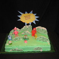 Ya Gabba Gabba All fondant or white chocolate. Everything is edible, except the birthday sign. Made for Beatrix Agogo Puma!
