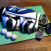 Ping Golf Bag A sponge cake for a golf tournament. All edible except the shafts of the golf clubs... all accessories fondant except the clubs heads and...