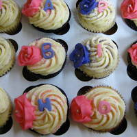 Girly Bday Cupcakes Choc & vanilla w/vanilla buttercream