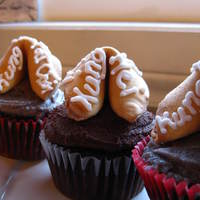 Kung Hei Fat Choi Cupcakes Chocolate cupcakes iced with oreo buttercream & choc ganache, topped with fortune cookies