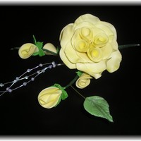 Exotic Rose In Yellow Gumpaste rose made after taking a gumpaste class