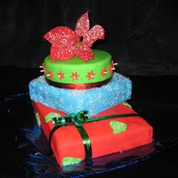 Stack Of Christmas Gifts Stack of gifts cake I made for my Christmas party at work.