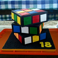 Rubiks Cube Birthday Cake This was my attempt at the Rubiks Cube. I didn't have a 9 inch square so I used an 8 inch and made sure everything was to scale to...