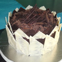 Chocolate Etalocohc This was a birthday cake for my brother.The cake was a chocolate mud cake covered in chocolate ganache.White chocolate and dark chocolate...