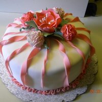 Last Class In Wilton Gumpaste And Fondant. Well as you can see I did it Different. The flower was changed and a few other things. I just do not like to do the same as everyone else....