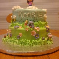 Dora Birthday Cake Great neice's 2nd birthday cake. She loves Dora right now. Chocolate cake with Cream Cheese icing and MM fondant. Gumpaste flowers....