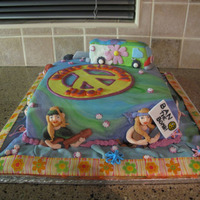 Ilse's 40Th Birthday Cake Ilse had a hippy theme for her party, and I've been having a lot of fun making cakes recently so I offered to make her birthday cake-...